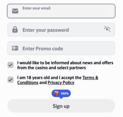 Registration at Wbetz casino